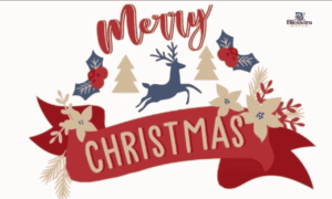 Religious Christmas greetings and wishes with an open Bible and Christmas decorations