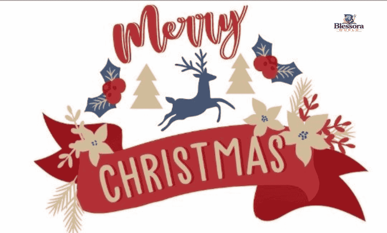 Religious Christmas greetings and wishes with an open Bible and Christmas decorations