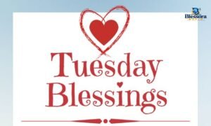 Prayer Tuesday blessings with an open Bible and a peaceful morning devotional setting.